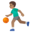 MAN BOUNCING BALL emoji with medium skin tone skin tone