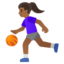 WOMAN BOUNCING BALL emoji with medium-dark skin tone skin tone