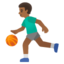 MAN BOUNCING BALL emoji with medium-dark skin tone skin tone