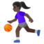 WOMAN BOUNCING BALL emoji with dark skin tone skin tone