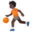 PERSON BOUNCING BALL emoji with dark skin tone skin tone