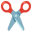 BLACK SCISSORS emoji in Google's design style - Unicode 2702-FE0F