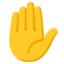 RAISED HAND emoji in Google's design style - Unicode 270B