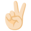 VICTORY HAND emoji with light skin tone skin tone