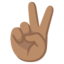 VICTORY HAND emoji with medium skin tone skin tone