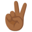 VICTORY HAND emoji with medium-dark skin tone skin tone