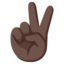 VICTORY HAND emoji with dark skin tone skin tone