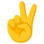 VICTORY HAND emoji in Google's design style - Unicode 270C-FE0F