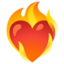 HEART ON FIRE emoji in Google's design style - Unicode 2764-FE0F-200D-1F525