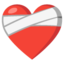 MENDING HEART emoji in Google's design style - Unicode 2764-FE0F-200D-1FA79