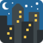 NIGHT WITH STARS emoji in Twitter's design style - Unicode 1F303