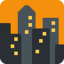 CITYSCAPE AT DUSK emoji in Twitter's design style - Unicode 1F306