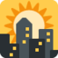 SUNSET OVER BUILDINGS emoji in Twitter's design style - Unicode 1F307