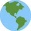 EARTH GLOBE AMERICAS emoji in Twitter's design style - Unicode 1F30E