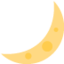 CRESCENT MOON emoji in Twitter's design style - Unicode 1F319