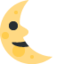 LAST QUARTER MOON WITH FACE emoji in Twitter's design style - Unicode 1F31C