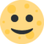 FULL MOON WITH FACE emoji in Twitter's design style - Unicode 1F31D