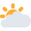 SUN BEHIND LARGE CLOUD emoji in Twitter's design style - Unicode 1F325-FE0F