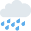 CLOUD WITH RAIN emoji in Twitter's design style - Unicode 1F327-FE0F