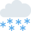 CLOUD WITH SNOW emoji in Twitter's design style - Unicode 1F328-FE0F