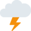 CLOUD WITH LIGHTNING emoji in Twitter's design style - Unicode 1F329-FE0F