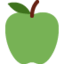 GREEN APPLE emoji in Twitter's design style - Unicode 1F34F