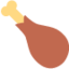 POULTRY LEG emoji in Twitter's design style - Unicode 1F357