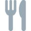 FORK AND KNIFE emoji in Twitter's design style - Unicode 1F374