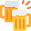 CLINKING BEER MUGS emoji in Twitter's design style - Unicode 1F37B