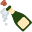 BOTTLE WITH POPPING CORK emoji in Twitter's design style - Unicode 1F37E