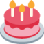 BIRTHDAY CAKE emoji in Twitter's design style - Unicode 1F382