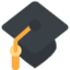 GRADUATION CAP emoji in Twitter's design style - Unicode 1F393