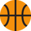 BASKETBALL AND HOOP emoji in Twitter's design style - Unicode 1F3C0