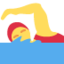 WOMAN SWIMMING emoji in Twitter's design style - Unicode 1F3CA-200D-2640-FE0F