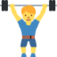 MAN LIFTING WEIGHTS emoji in Twitter's design style - Unicode 1F3CB-FE0F-200D-2642-FE0F