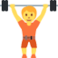 PERSON LIFTING WEIGHTS emoji in Twitter's design style - Unicode 1F3CB-FE0F