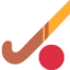 FIELD HOCKEY STICK AND BALL emoji in Twitter's design style - Unicode 1F3D1