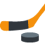 ICE HOCKEY STICK AND PUCK emoji in Twitter's design style - Unicode 1F3D2