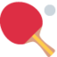 TABLE TENNIS PADDLE AND BALL emoji in Twitter's design style - Unicode 1F3D3