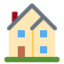 HOUSE BUILDING emoji in Twitter's design style - Unicode 1F3E0