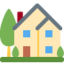 HOUSE WITH GARDEN emoji in Twitter's design style - Unicode 1F3E1