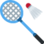 BADMINTON RACQUET AND SHUTTLECOCK emoji in Twitter's design style - Unicode 1F3F8