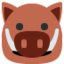 BOAR emoji in Twitter's design style - Unicode 1F417