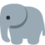 ELEPHANT emoji in Twitter's design style - Unicode 1F418