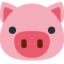 PIG FACE emoji in Twitter's design style - Unicode 1F437