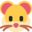 HAMSTER FACE emoji in Twitter's design style - Unicode 1F439