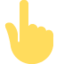 WHITE UP POINTING BACKHAND INDEX emoji in Twitter's design style - Unicode 1F446