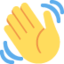 WAVING HAND SIGN emoji in Twitter's design style - Unicode 1F44B