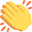 CLAPPING HANDS SIGN emoji in Twitter's design style - Unicode 1F44F