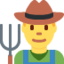 MAN FARMER emoji in Twitter's design style - Unicode 1F468-200D-1F33E